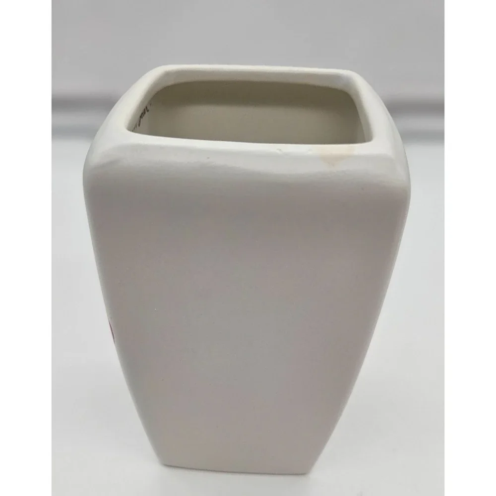 Square Ceramic Vase White Butterfly Quote‎ Decor Home Accent